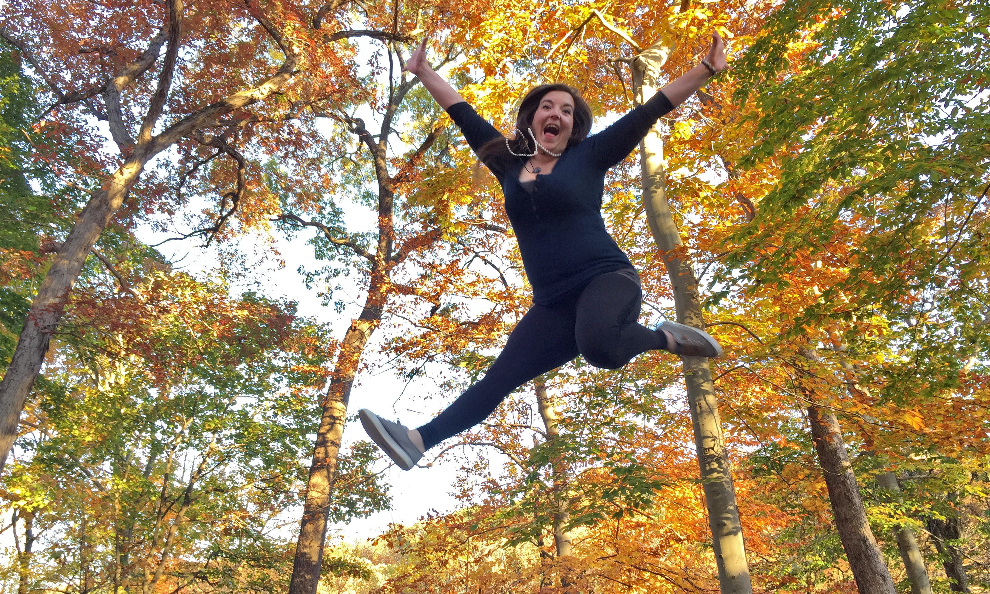 Sheila Jumping in Autumn